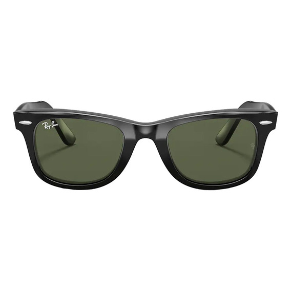 Arm. Solar Ray-ban Wayfarer 0rb2140 Protección Uv 4 Color 901 Color de la lente Verde Color de la varilla Negro Color del armazón Negro