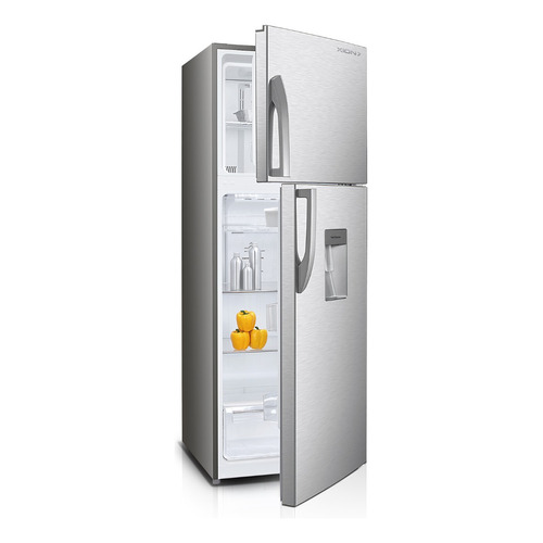 Heladera Refrigerador Freezer Y Dispensador 410 Litros Xion Color Plateado