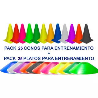 Kit Entrenamiento Agilidad 25 Conos + 25 Platos