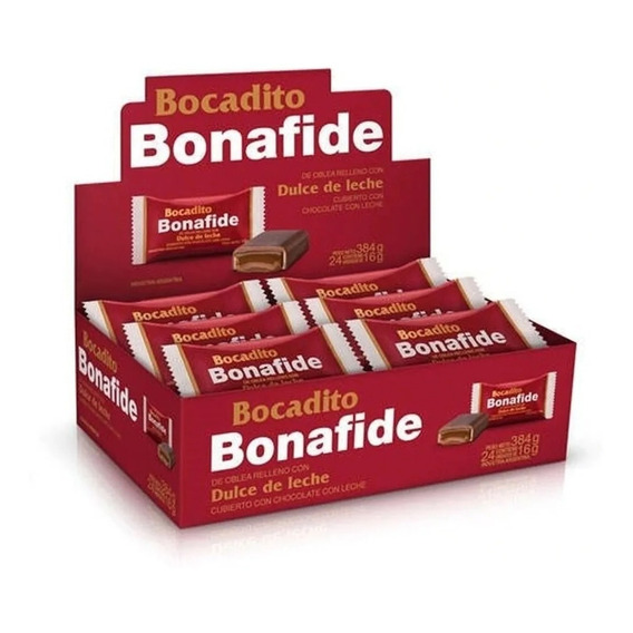 Bonafide Bocadito de dulce de leche 24 unidades 16g