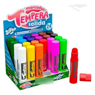 Tempera Solida Sifap En Barra Colores Clasico X24 Surtidos