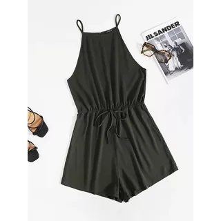 Mono Jumpsuit Verde Militar Liso, Tallas Extras 1xl 2xl 3xl