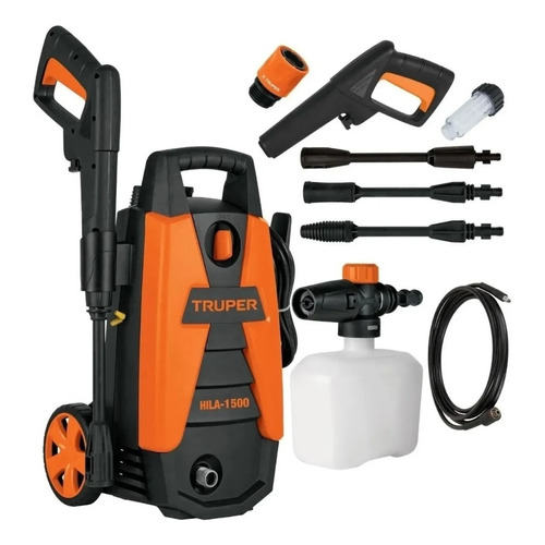 Hidrolavadora Eléctrica Truper Hila-1500 Psi 1.9 Hp 1400 W Color Naranja/Negro 127V