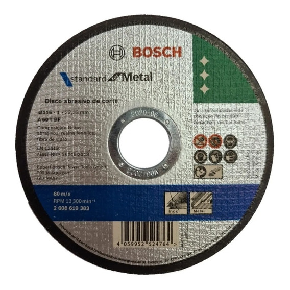 Disco Corte Bosch Amoladora 115 Mm 4 1/2 Metal 1mm