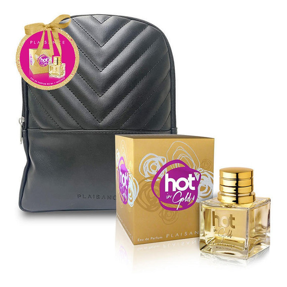 Set Perfume Hot In Gold Edp 80 Ml + Mochila Plaisance