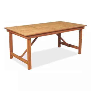 Mesa De Madera Ecomadera Para Jardin Patio Quincho Comedor Exterior Interior Eucalipto Plegable 1,80mts Iguazu Max Color Marrón