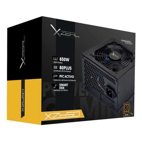 Fuente de poder para PC Xzeal XZ650 650W negra 110V/240V