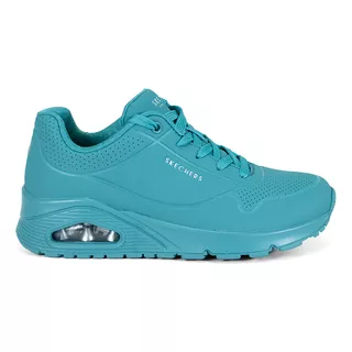 Tenis Dama Skechers Casual Con Agujeta Azul Sintetico 73690