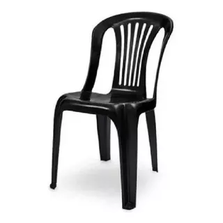 Cadeira Plástica Bistrô Maia Branco Certificadas 154 Kgs Cor Preto