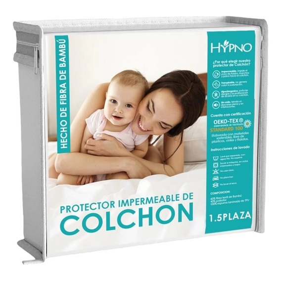 Protector De Colchón Impermeable Bambú 1.5 Plazas