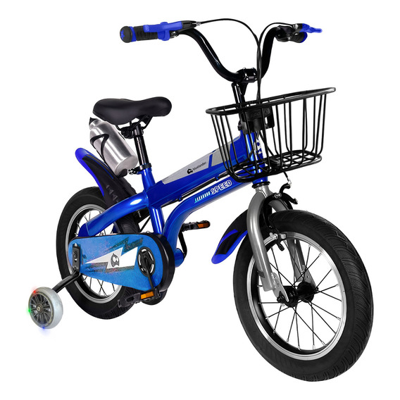 Bicicleta Infantil Para Niño Rodada 16 Con Ruedas Auxiliares Color Azul