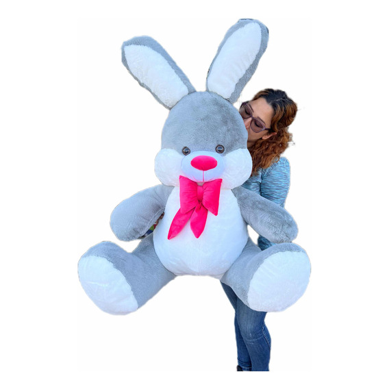 Conejo De Peluche Grande 1 Metro Perfumado +moño Y 3 Globos