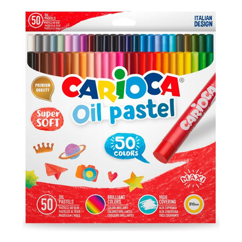 Crayones Al Oleo Carioca Oil Pastel X 50 Designed In Italy