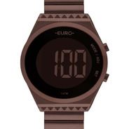 Relógio Euro Chocolate Feminino Digital Slim Eubjt016af/4m