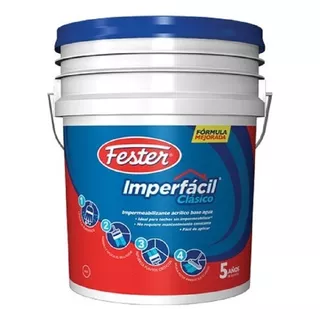 Imperfacil Fester Impermeabilizante Acrílico Base Agua 19 L Color Blanco - 5 Años