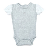 Body Puntilla Mini Anima Algodon Manga Corta Bebe Gris