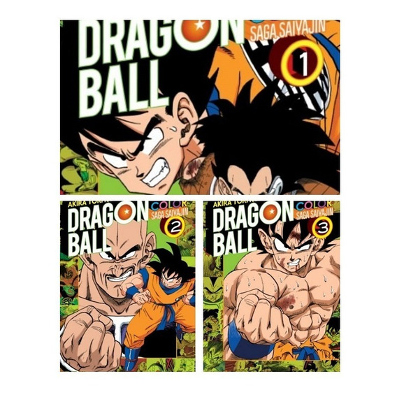 Pack Dragon Ball Color: Saga Saiyajin Completa 3 Tomos +reg