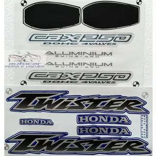 Kit Jogo Faixa Adesiva Cbx Twister 250 2001 / 2002 Azul Cor Cbx Twister 2001/ 2002 Azul