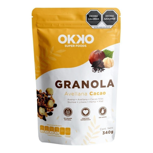 Granola Con Avellana Y Cacao 100% Natural 340g Okko