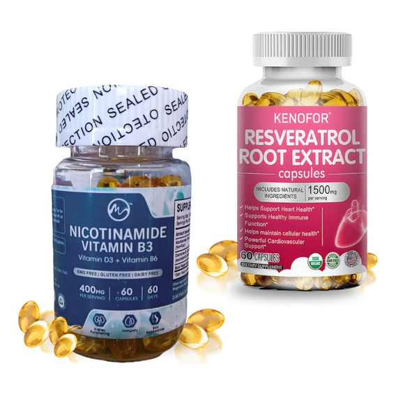 Resveratrol 1500 Mg Y Nicotinamida Con Coq10 400 Mg 120 Cáps