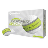 Docena De Pelotas Taylormade Tour Response Stripe Color Blanco C/amarillo