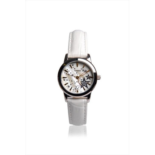 Reloj Casio Dama Ltp-1324l-9a Malla Cuero Color de la malla Blanco Color del bisel Plateado Color del fondo Perlado