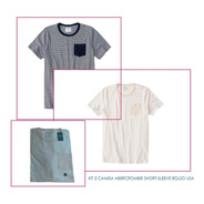 Cj.2 Camisas Abercrombie Masculina Short-sleeve Bolso Usa
