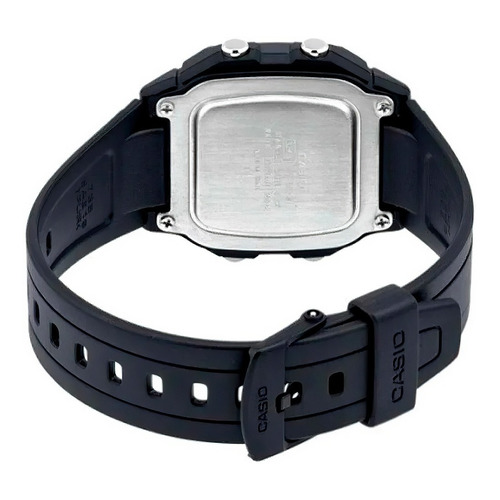 Reloj de pulsera Casio Collection W-800h-1AVDF de cuerpo color negro, digital, para hombre, fondo amarillo, con correa de resina color negro, dial negro, minutero/segundero negro, bisel color negro y hebilla simple