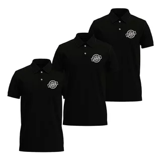 Camisa Polo Bordada Com Logotipo Personalizado Kit 3 Un