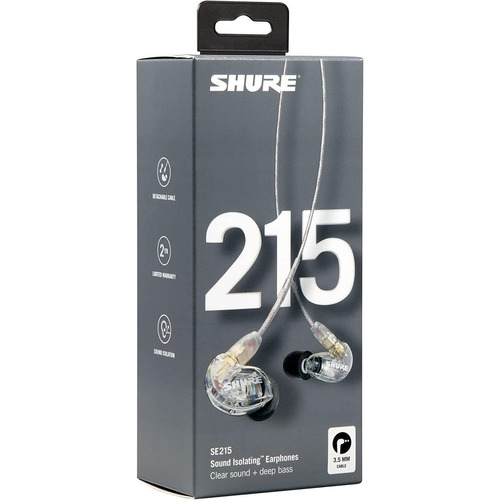 Se215 Earphone, Clear Se215-cl Shure Color Negro translucido Luz Transparente