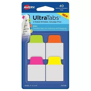 Ultra Tabs Mini Neon Reposicionables Avery X40 Unidades