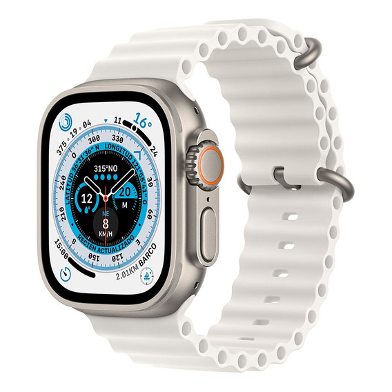 Apple Watch Ultra GPS + Celular - Caja de titanio 49 mm - Correa Ocean blanca