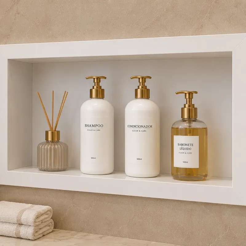 Nicho De Porcelanato 50x30 Organizador Shampoo Embutido