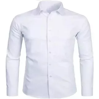 Camisa Colegial Cuello Corbata Blanca Adulto Manga Larga Dac