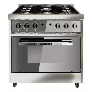 Cocina Morelli Zafira 900 Gas 5 Hornallas Con Visor Espejado Color Plateado