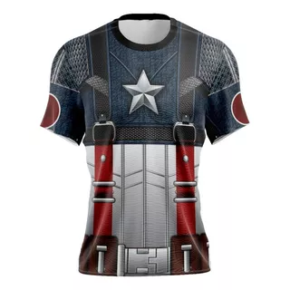 Camiseta Camisa Fantasia-super Herói Marvel Capitão América