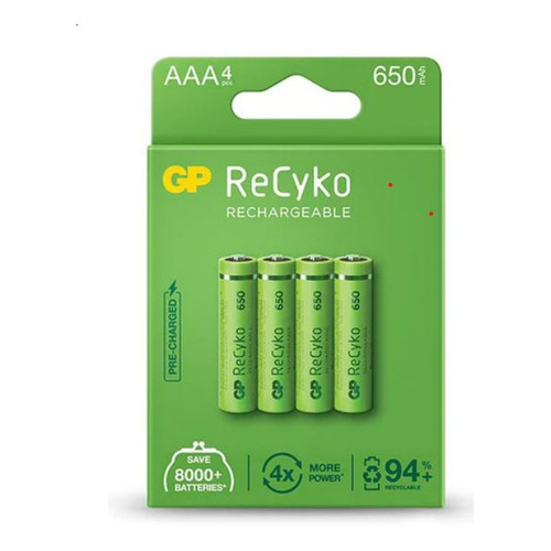 Pilas Recargables Gp Recyko Aaa 650mah  Caja X 4 Unidades 