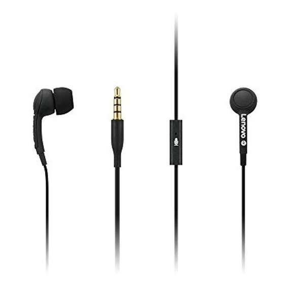 Auriculares Con Microfono Lenovo In Ear 3.5 Originales Color Negro