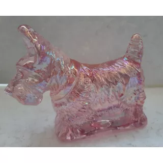 B. Antigo- Cachorro Scottish Terrier Em Vidro Carnival Glass