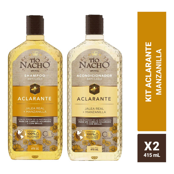  Pack Tio Nacho Aclarante Shampoo + Acondicionador 415 Ml