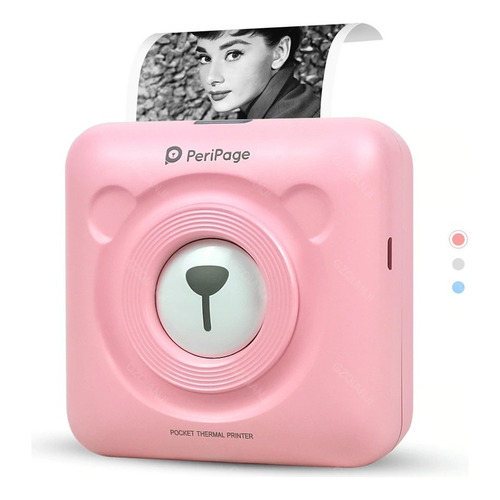Miniimpresora Bluetooth Peripage 304 dpi Hd de alta resolución en color rosa