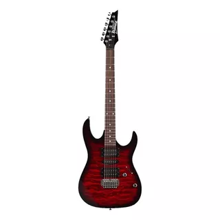 Guitarra Eléctrica Ibanez Rg Gio Grx70qa De Álamo Transparent Red Burst Con Diapasón De Amaranto