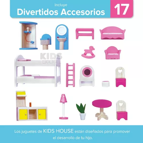 Casa de Muñecas de Madera - Emily - Casa para Niñas 