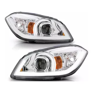 Faros Lupa + Led Cromados Para Pontiac G5 Cobalt 2005 - 2010