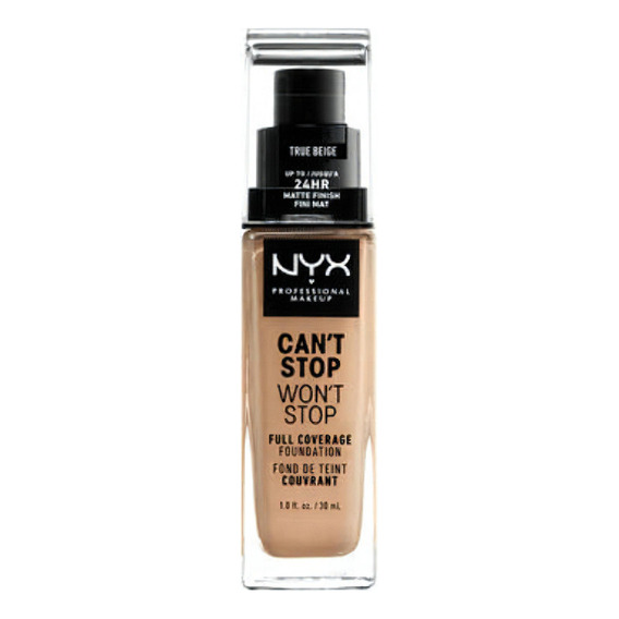 Base de maquillaje líquida NYX Professional Makeup Can't Stop Won't Stop Full Coverage Foundation Base De Maquillaje Nyx Cosmetics Can´t Stop Won´t Stop tono true beige - 30mL 30g