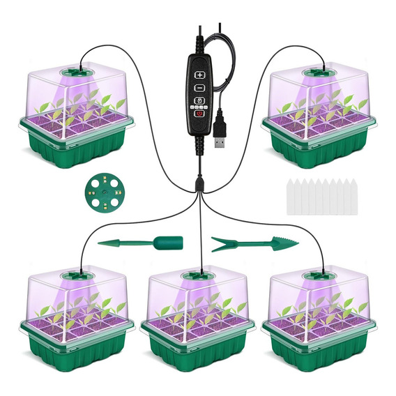 . Bandeja Para Sembrar Semillas, 5 Unidades Con Luz De