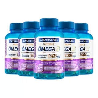 Kit 5 Ômega 3 Epa E Dha 1000mg - 120 Cápsulas - Catarinense