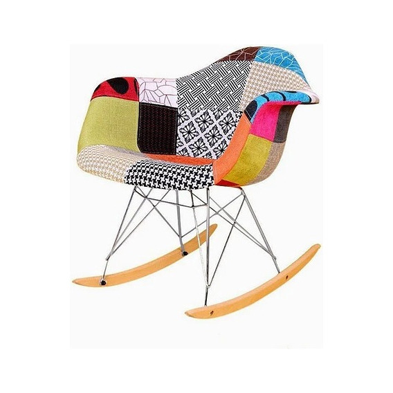 Silla Butaca Mecedora Estilo Eames Patchwork