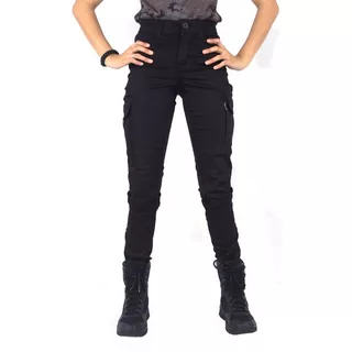 Calça Tática Militar Feminina Fem-tac Bélica Preta 