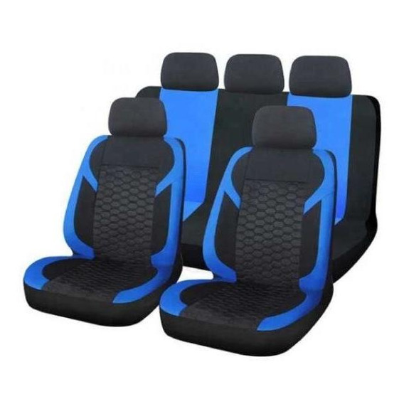 Juego Cubreasiento Universal Auto Ix46 Tela Azul 9 Piezas